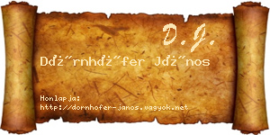 Dörnhöfer János névjegykártya