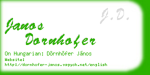 janos dornhofer business card